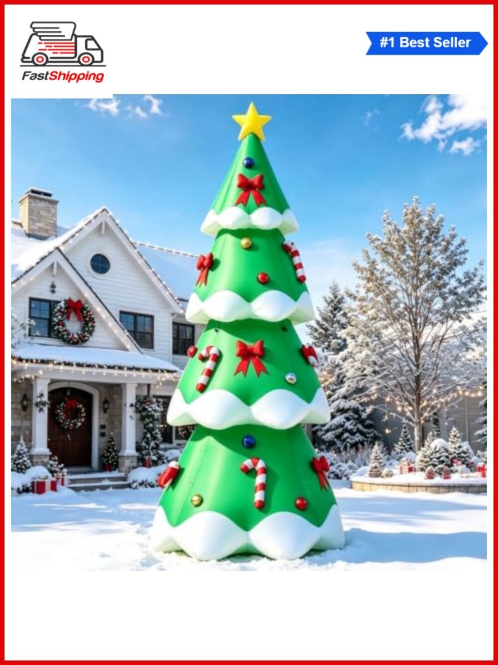 🎅 10FT Inflatable Christmas Tree Twinkling Star LED Lights Outdoor Yard Decor
